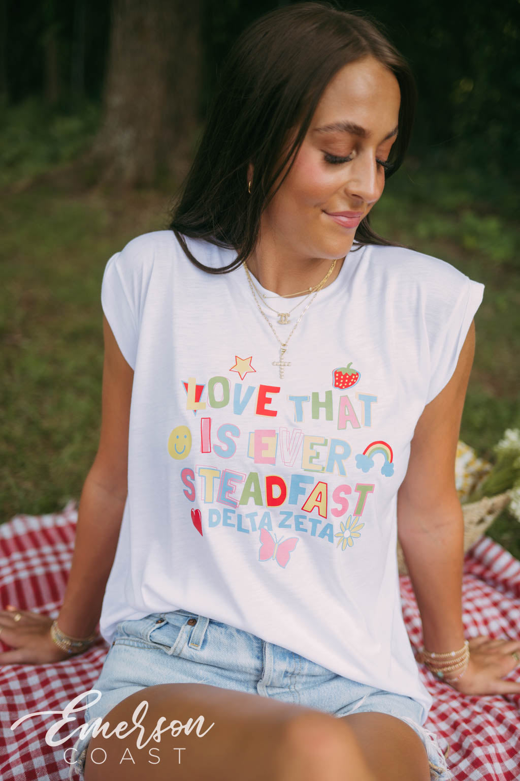 Delta Zeta Love That Is Ever Steadfast Rolled Cuff Tee