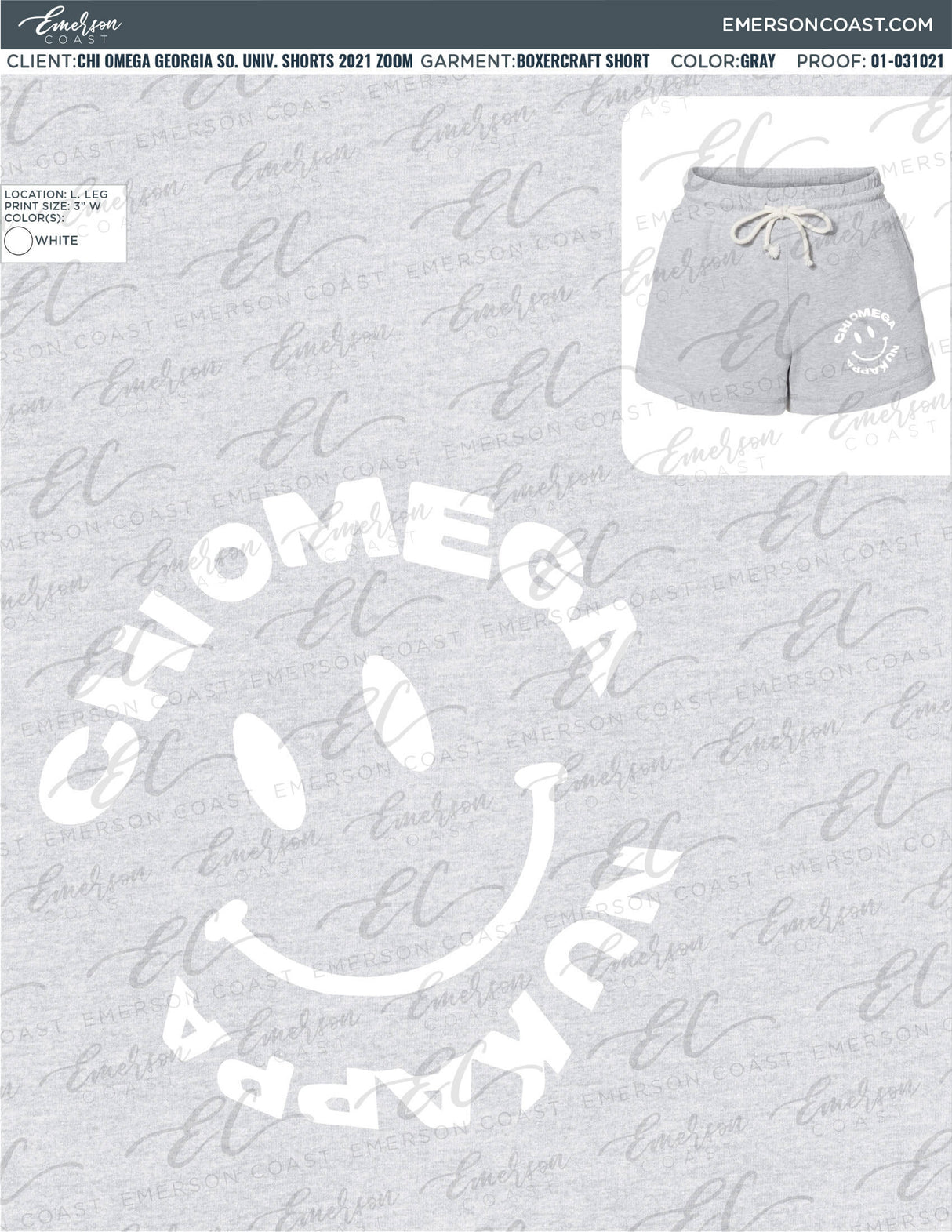 01-031021 Chi Omega Georgia Southern University Shorts 2021