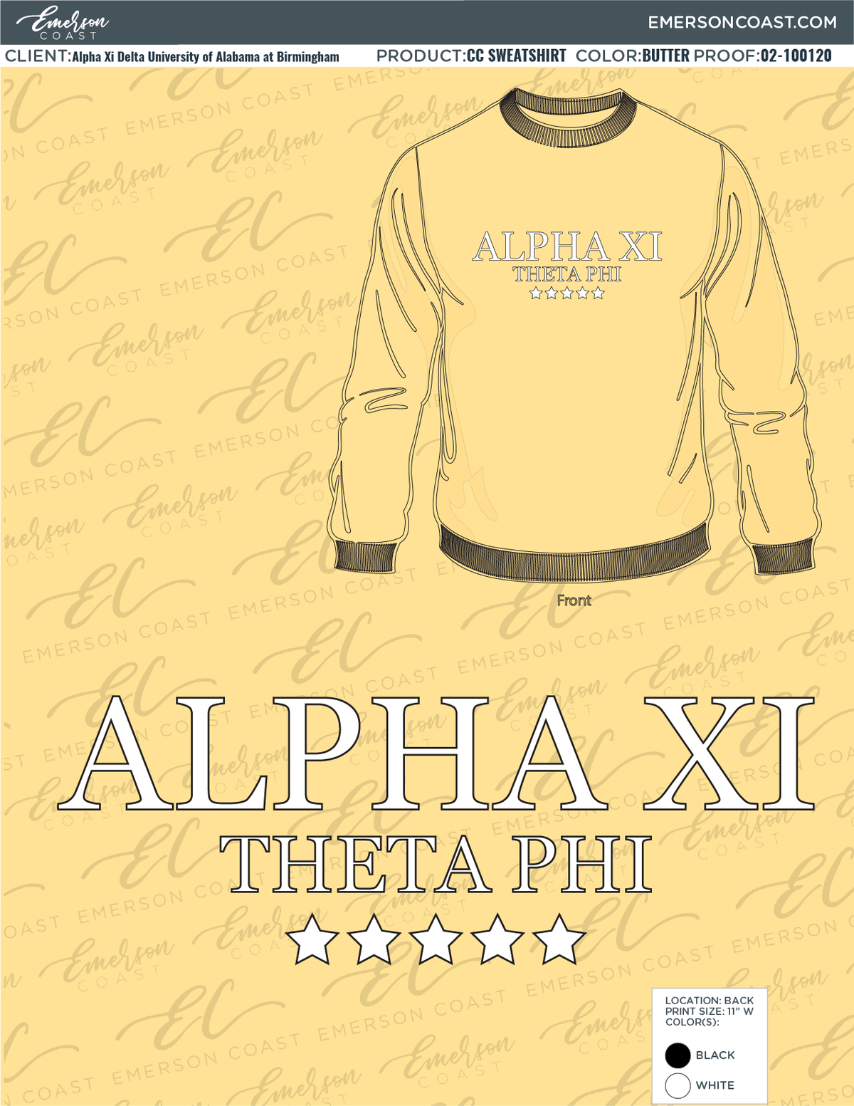 02-100120 Alpha Xi Delta University of Alabama at Birmingham Sweatshirts 2020-01