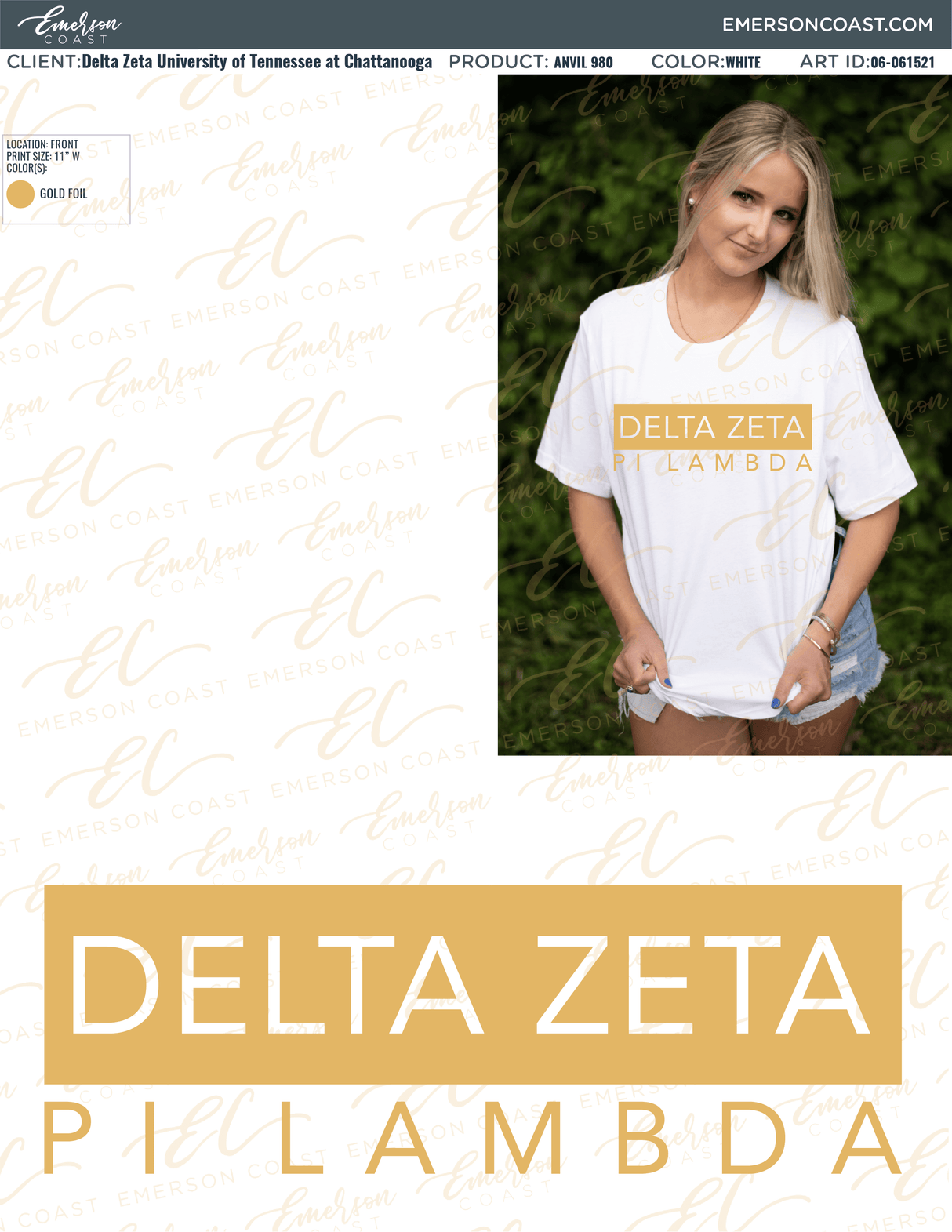 06-061521 Delta Zeta University of Tennessee at Chattanooga PR Foil 2021-01