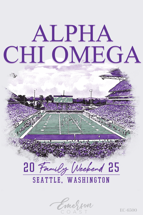 Alpha Chi Omega Family Weekend Football Stadium Tshirt