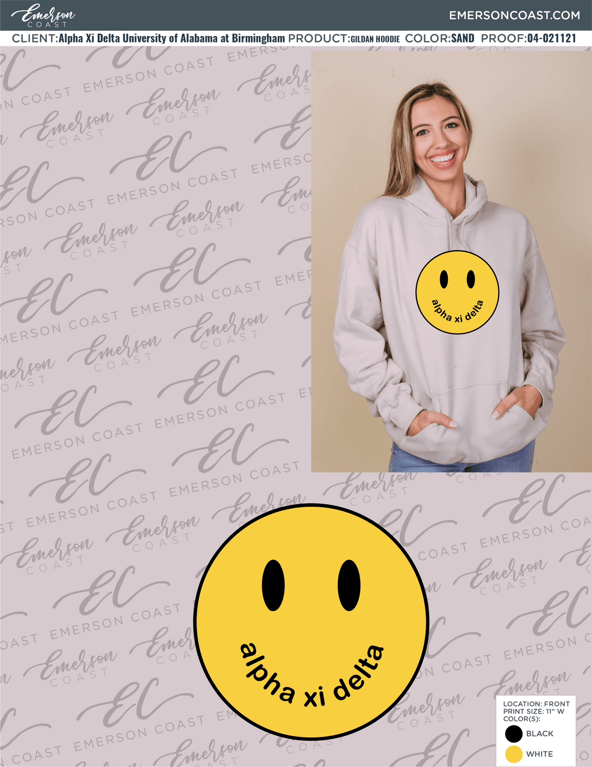04-021121 Alpha Xi Delta University of Alabama at Birmingham Hoodie 2021-02