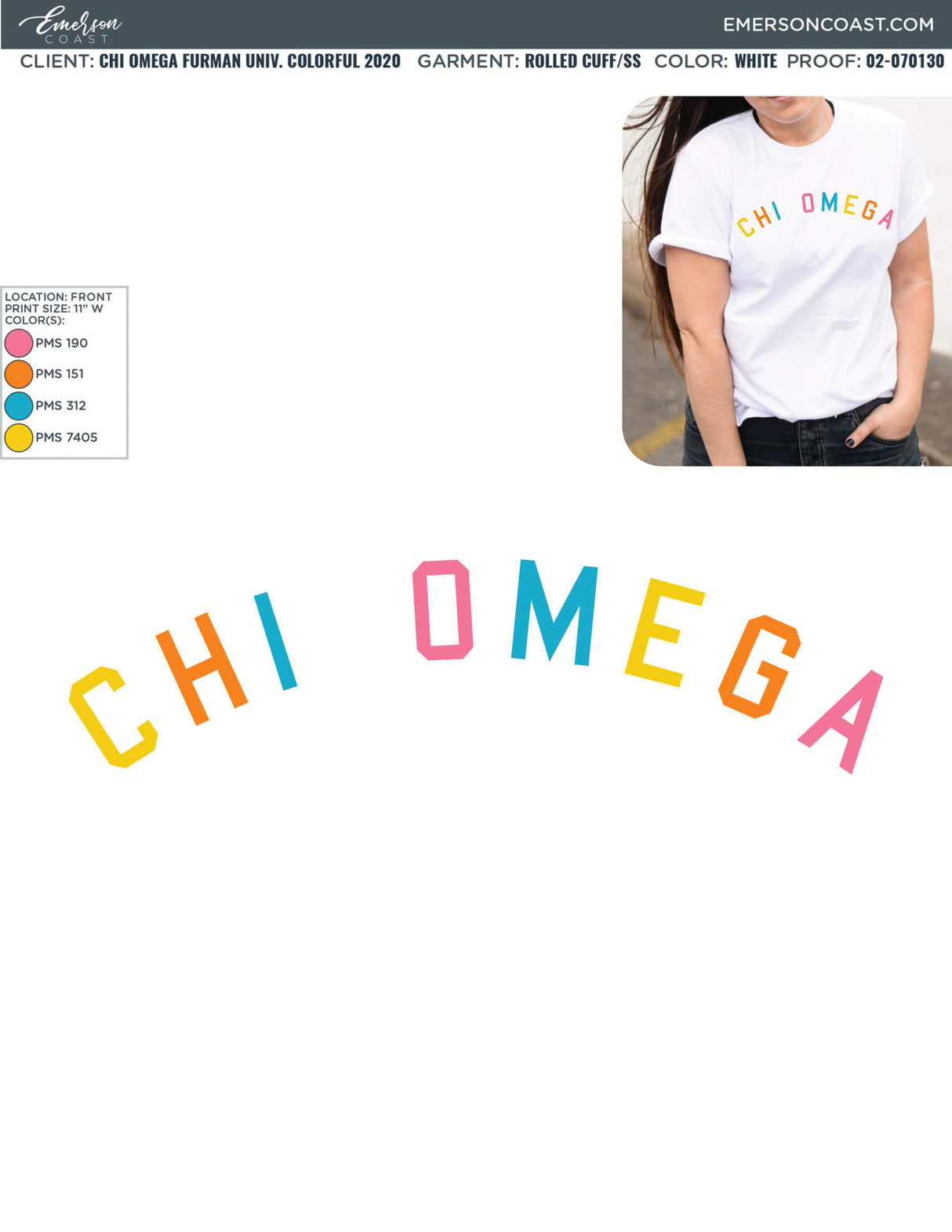 02-070130 Chi Omega Furman University Colorful 2020