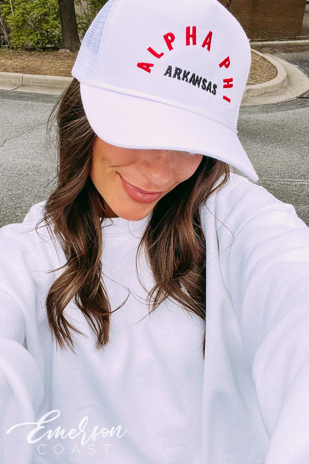 Alpha Phi Embroidered Trucker Hat