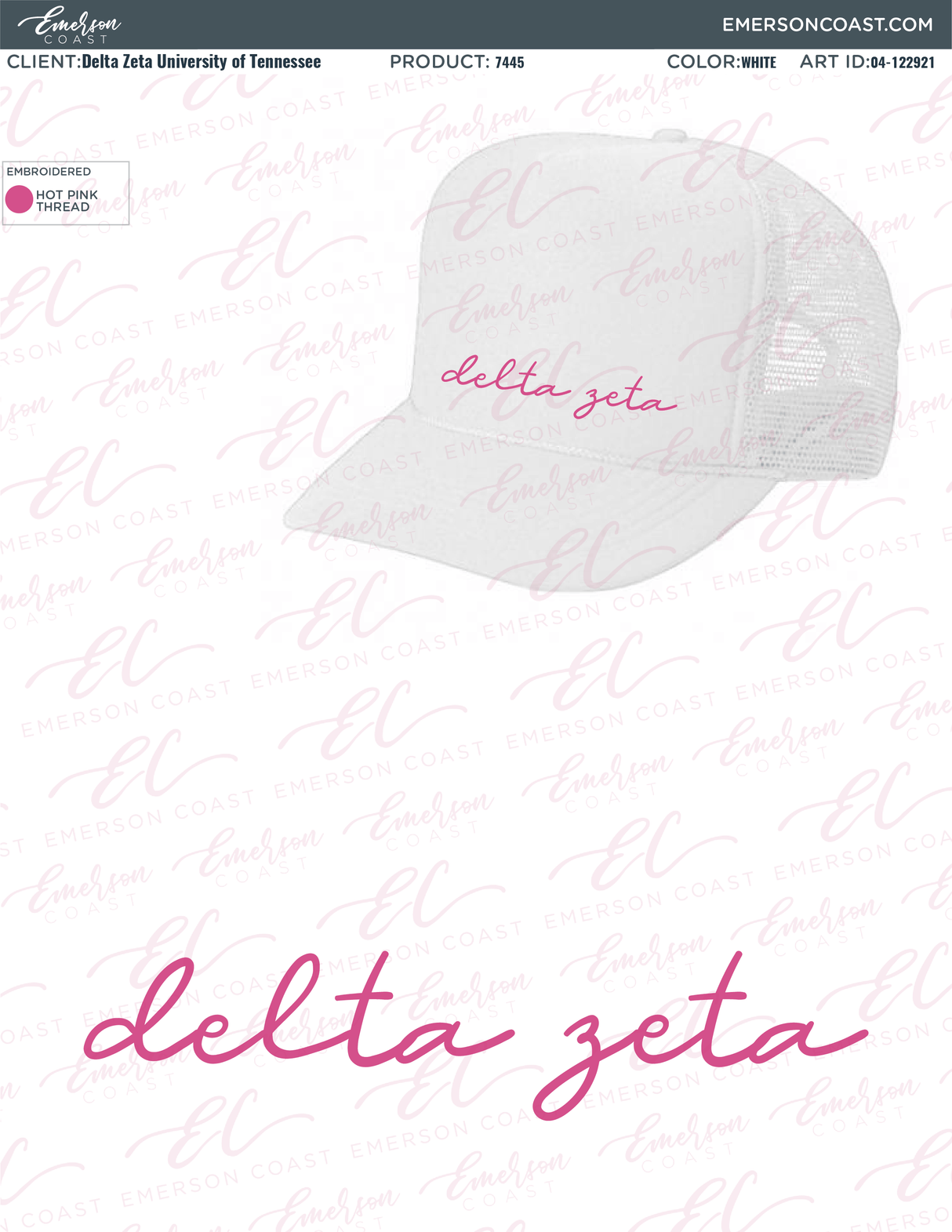 04-122921 Delta Zeta University of Tennessee Hat 2021-01
