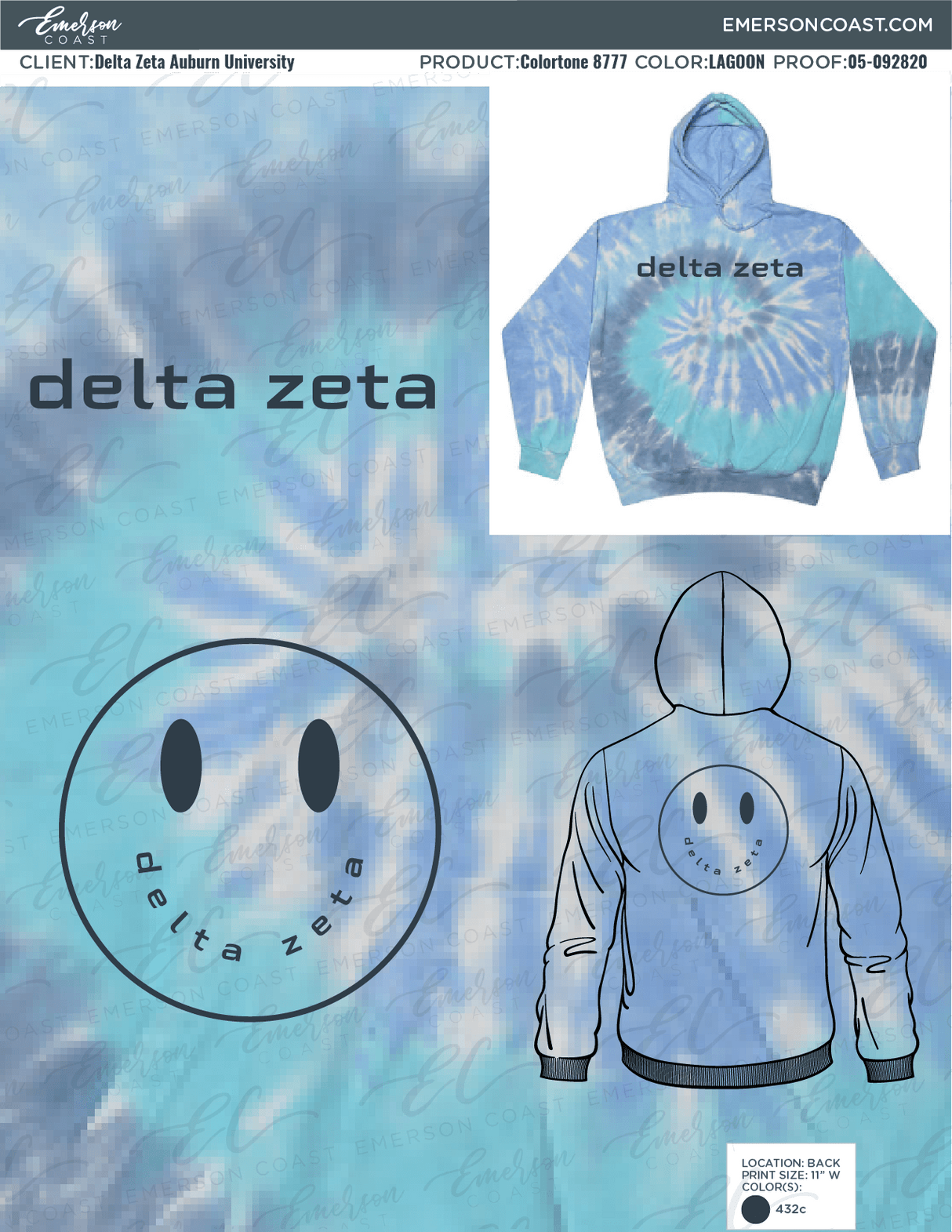 05-092820 Delta Zeta Auburn University Tie Dye Sweatshirt 2020 -01