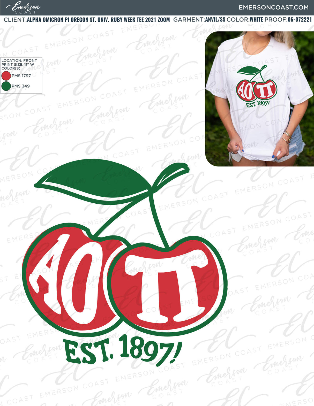 06-072221 Alpha Omicron Pi Oregon State University Ruby Week Tee 2021