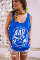 ADPi Fly First and Finest Bid Day Tank