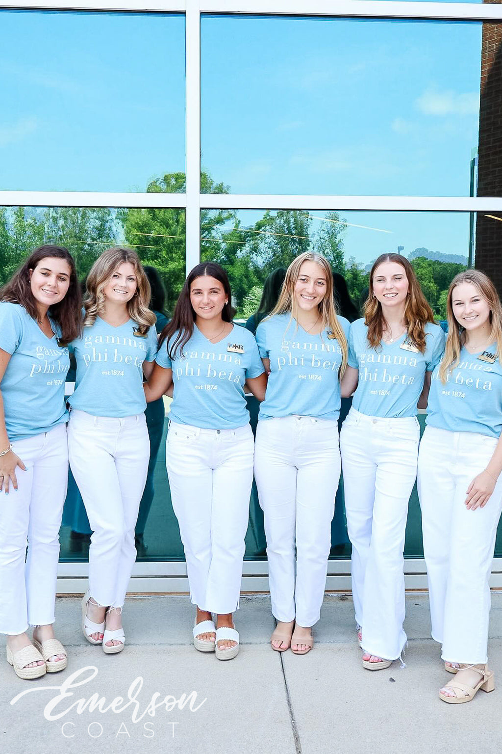 Gamma Phi Beta Clemson University Light Blue Recruitment Vneck