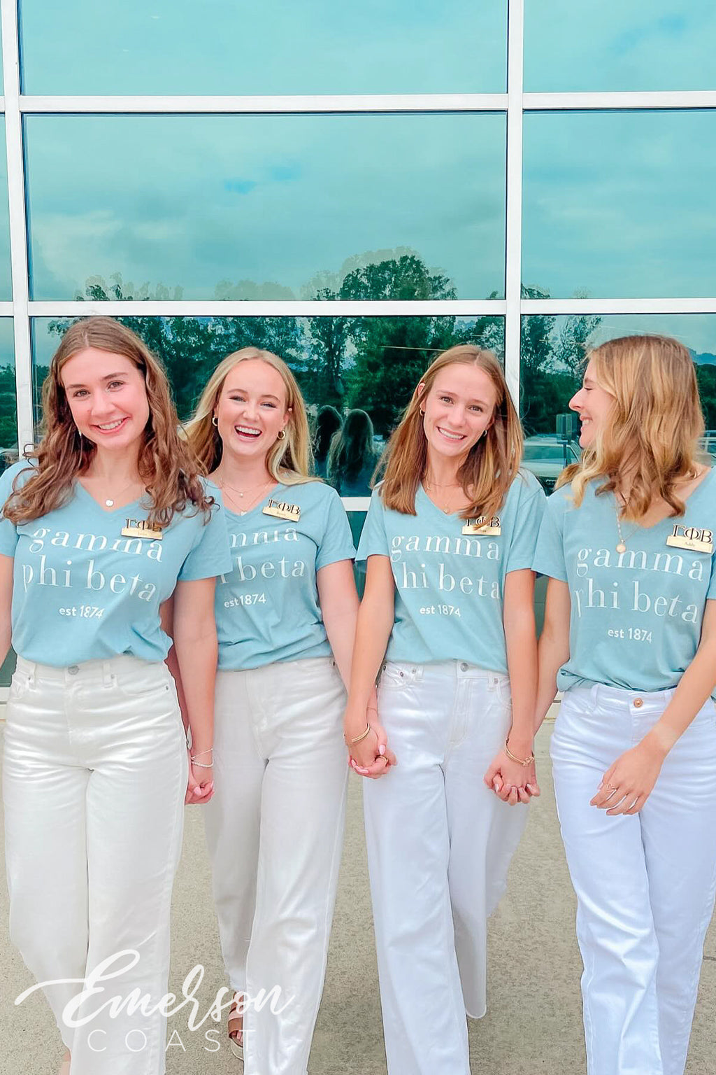 Gamma Phi Beta Clemson University Light Blue Recruitment Vneck