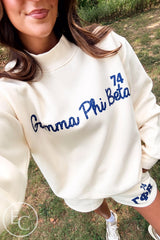 Gamma Phi Beta Cream Polka Dot Mockneck & Shorts Set