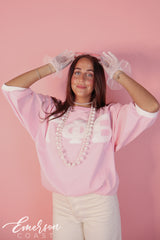Gamma Phi Beta Light Pink Letter Jersey