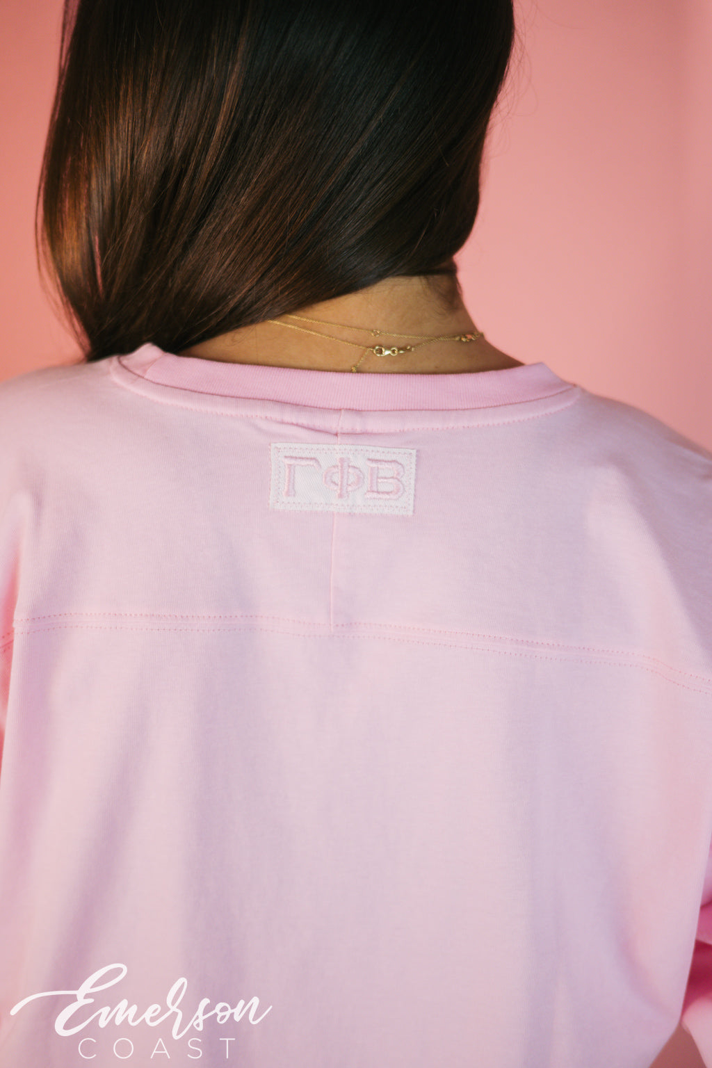 Gamma Phi Beta Light Pink Letter Jersey