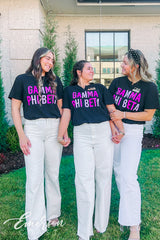 Gamma Phi Beta Sisterhood Round Black Notch Tee