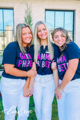 Gamma Phi Beta Sisterhood Round Black Notch Tee