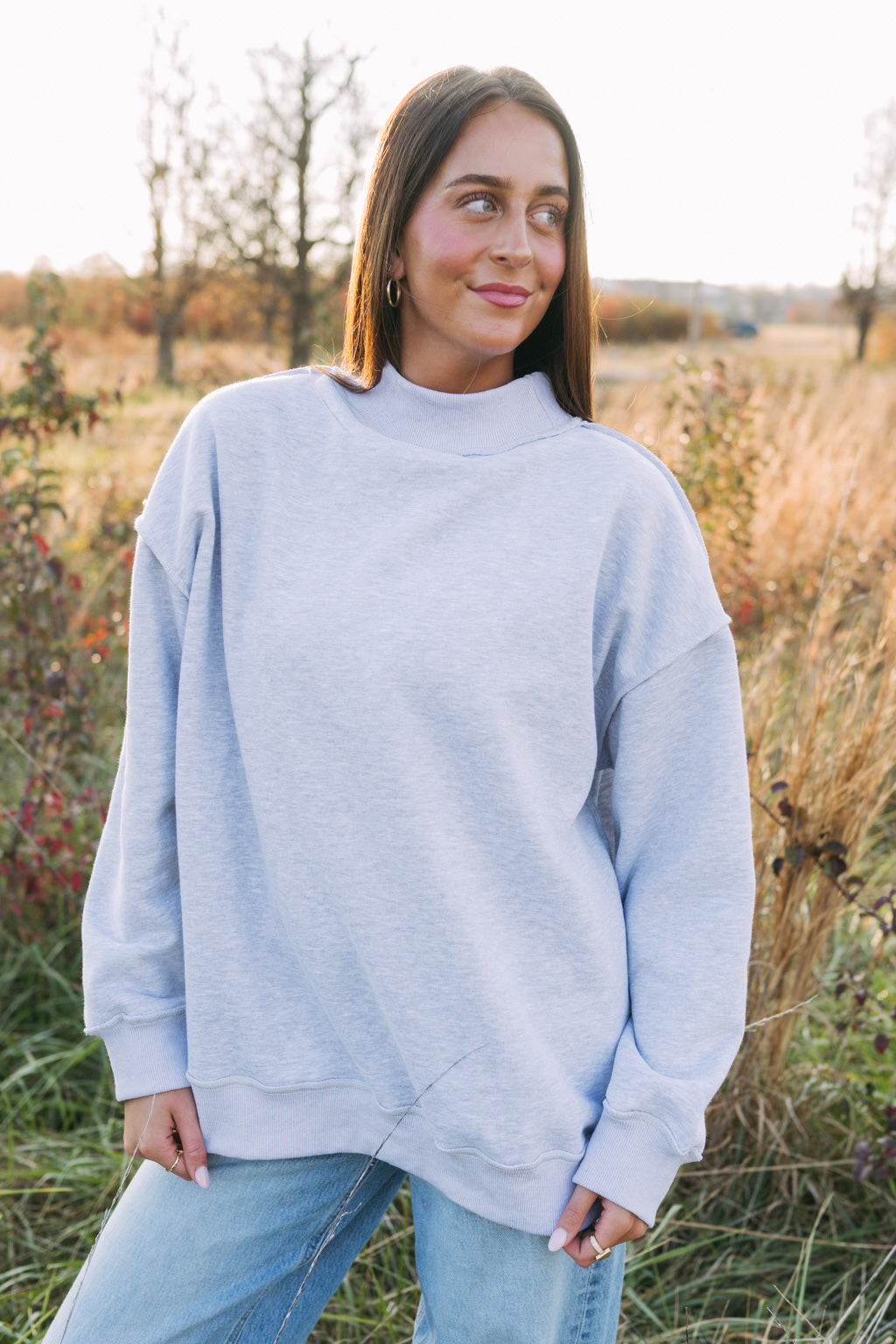 Emerson Coast Gray Reversible Mock Neck