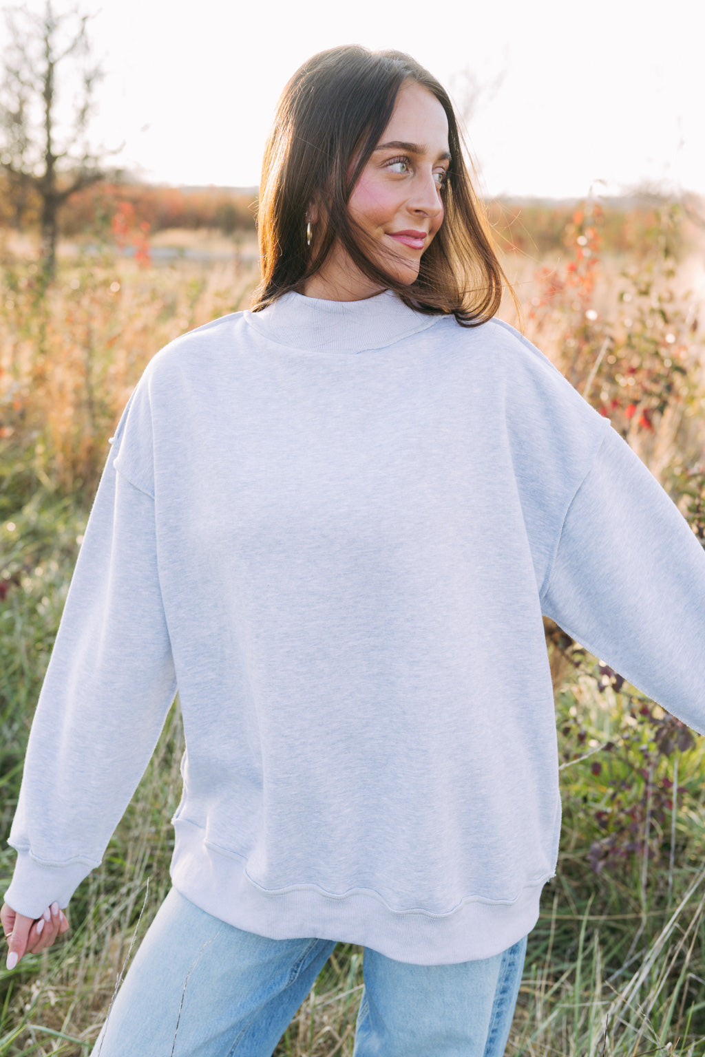 Emerson Coast Gray Reversible Mock Neck