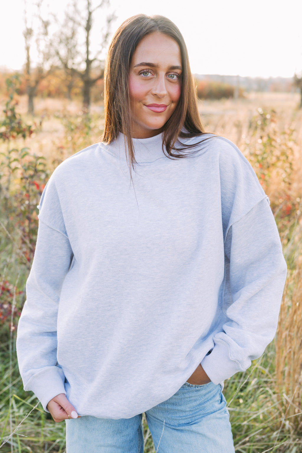 Emerson Coast Gray Reversible Mock Neck
