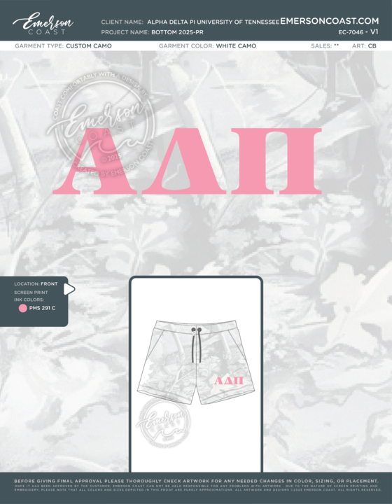 EC-7045 Alpha Delta Pi University of Tennessee Knoxville Set 2025-PR