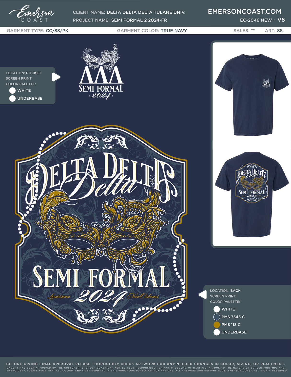 EC-2046 NEW Delta Delta Delta Tulane University Semi Formal 2 2024-FR