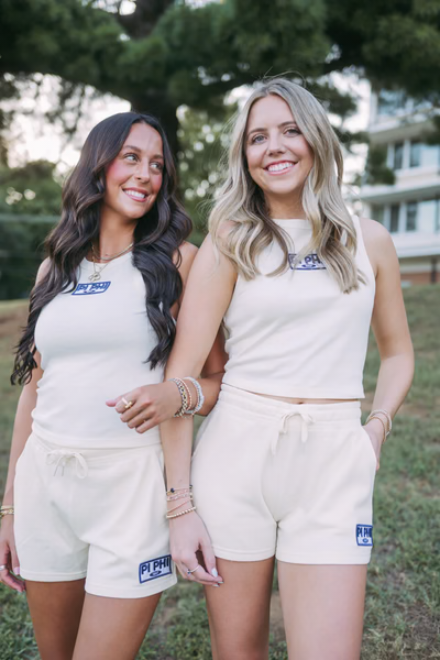 Sorority Embroidered Patch Tank & Shorts Set