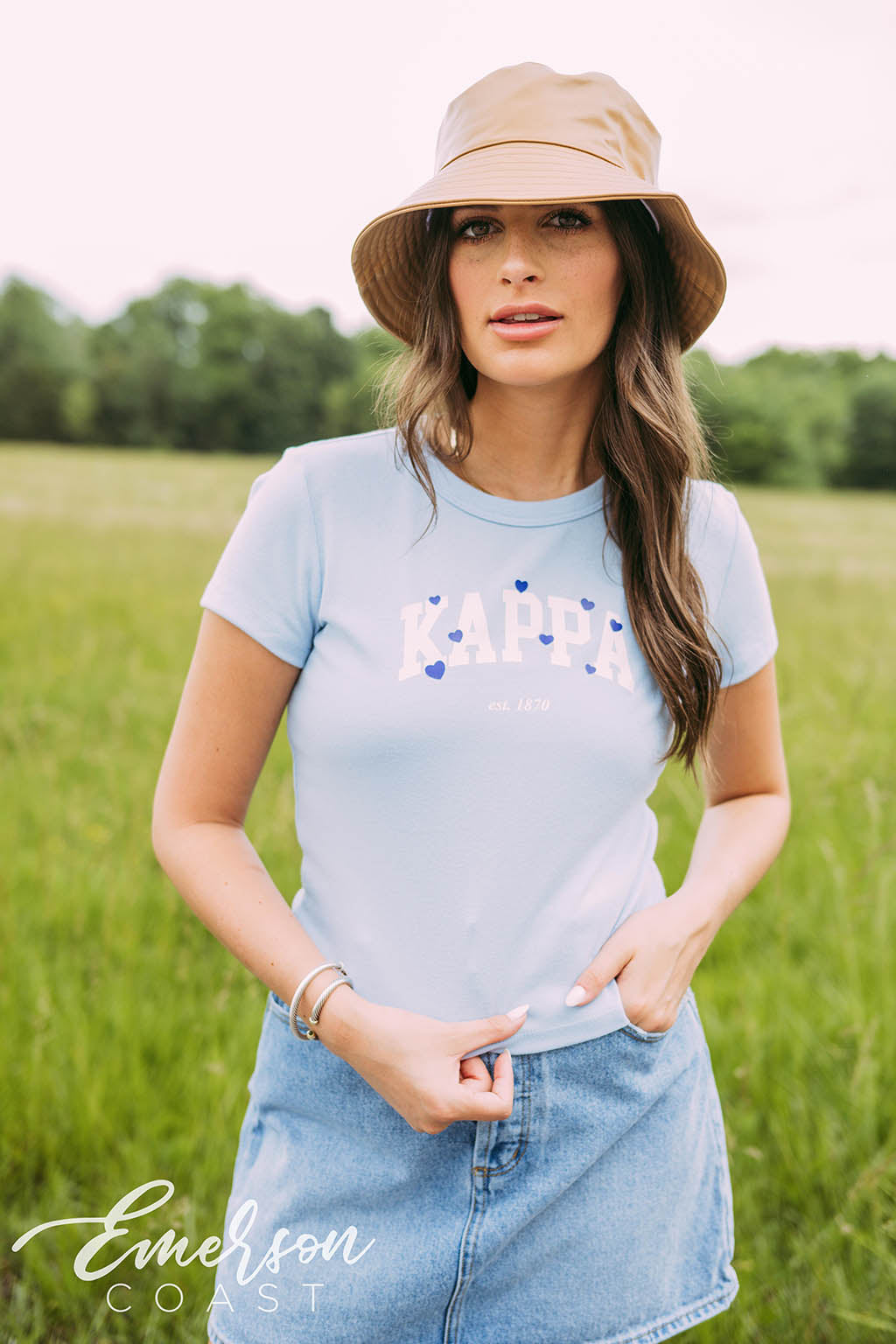 Kappa Kappa Gamma Blue Hearts Baby Tee