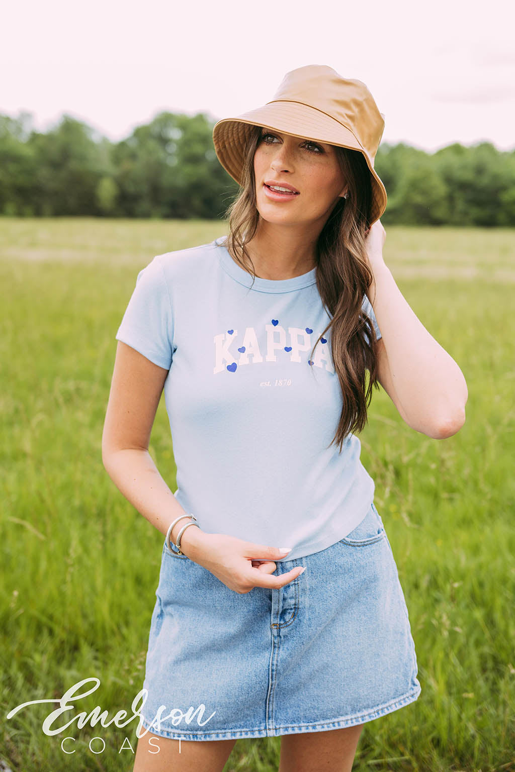 Kappa Kappa Gamma Blue Hearts Baby Tee