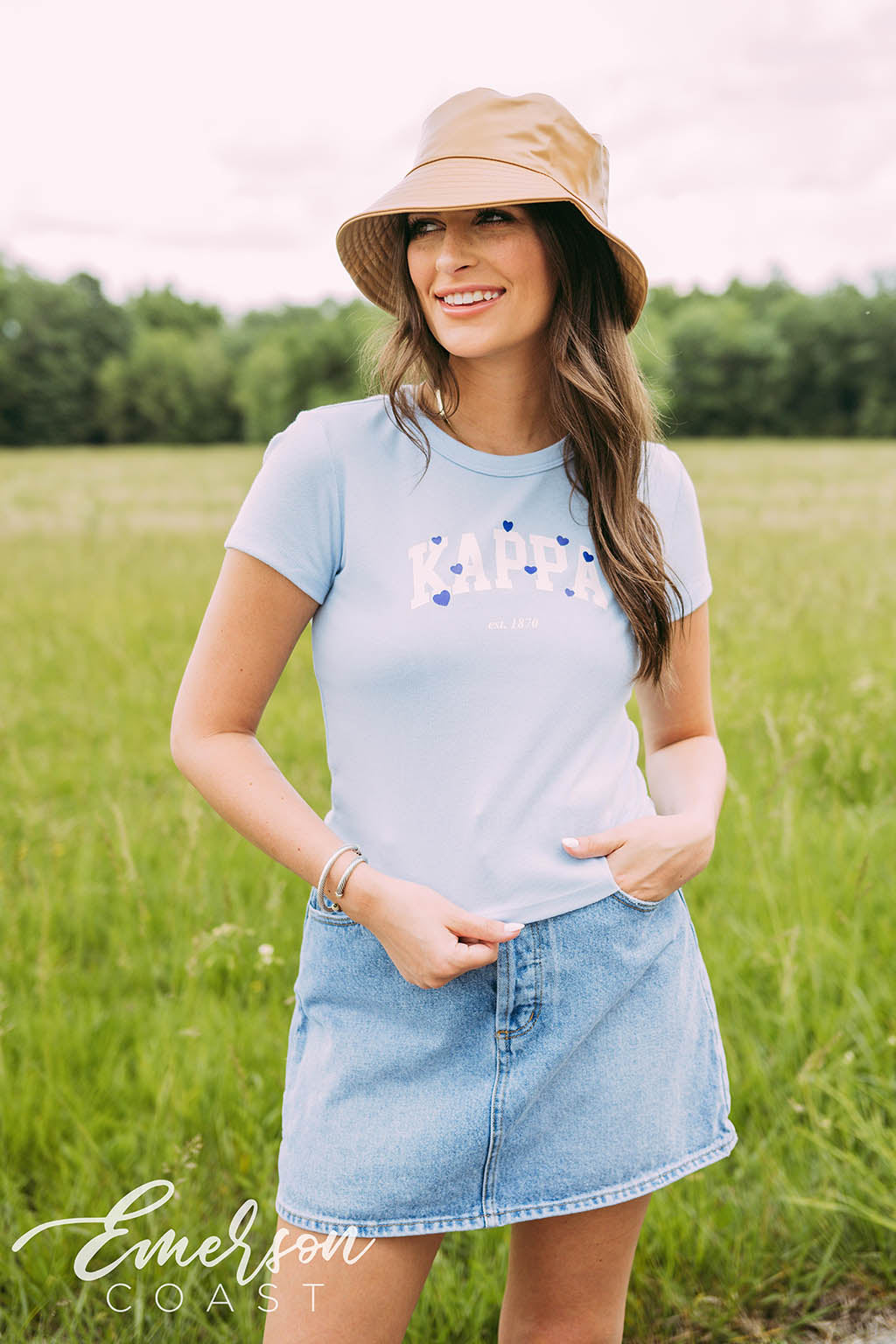 Kappa Kappa Gamma Blue Hearts Baby Tee