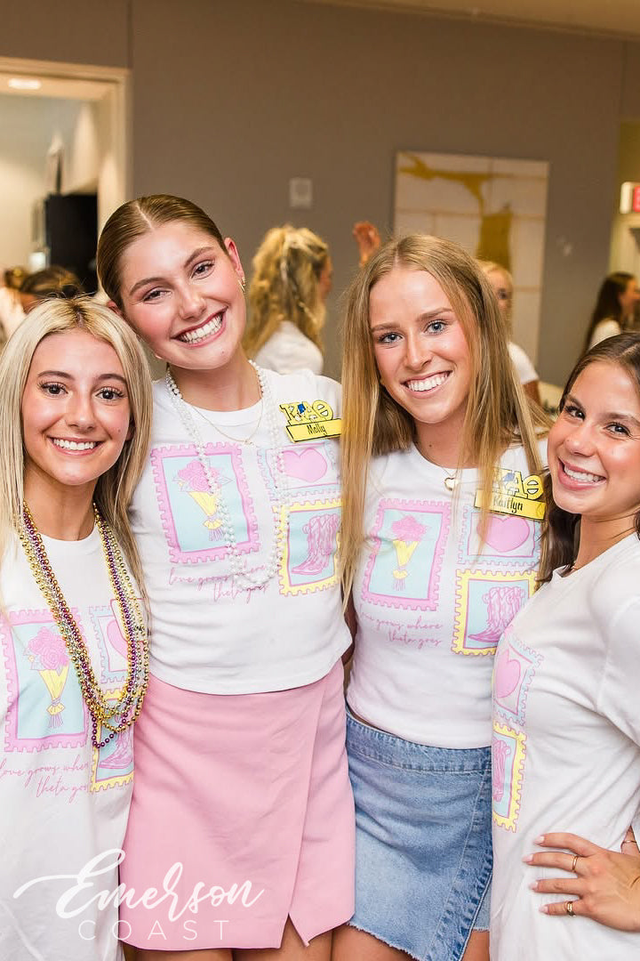 Kappa Alpha Theta Texas Christian University Love Grows Where Theta Goes Bid Day Tee
