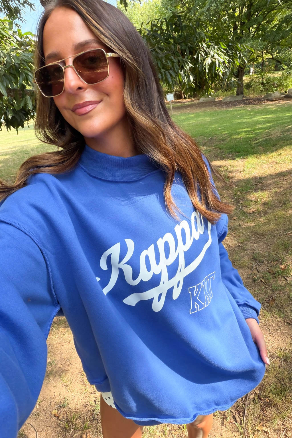 Kappa Kappa Gamma Blue Reversible Mockneck