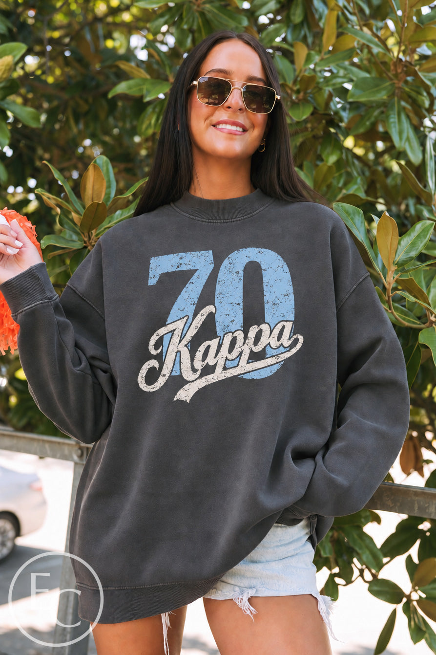 Kappa Kappa Gamma Distressed PR Smoke Mockneck