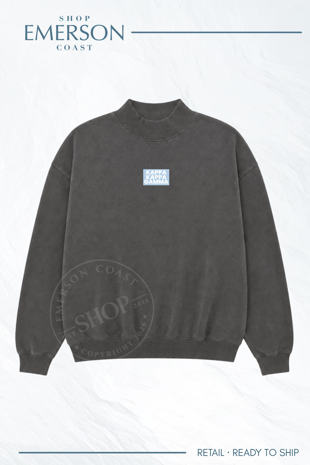 Kappa Kappa Gamma Patch Smoke Mockneck