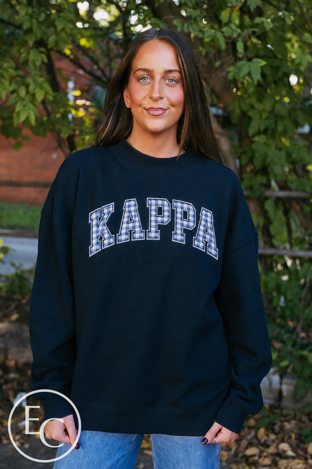 Kappa Kappa Gamma Navy Mockneck Blue Applique