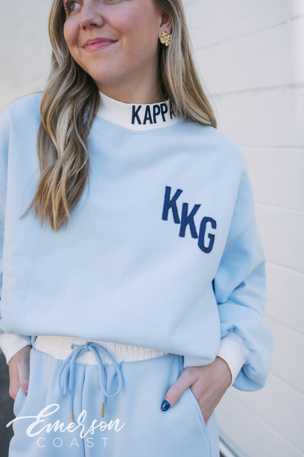 Kappa Light Blue Embroidered Mockneck and Pants Set