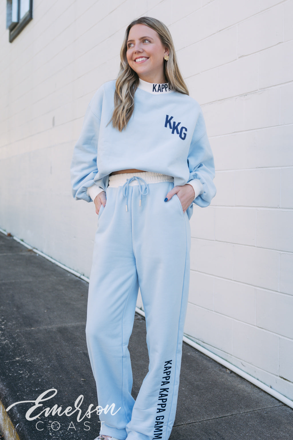 Kappa Light Blue Embroidered Mockneck and Pants Set