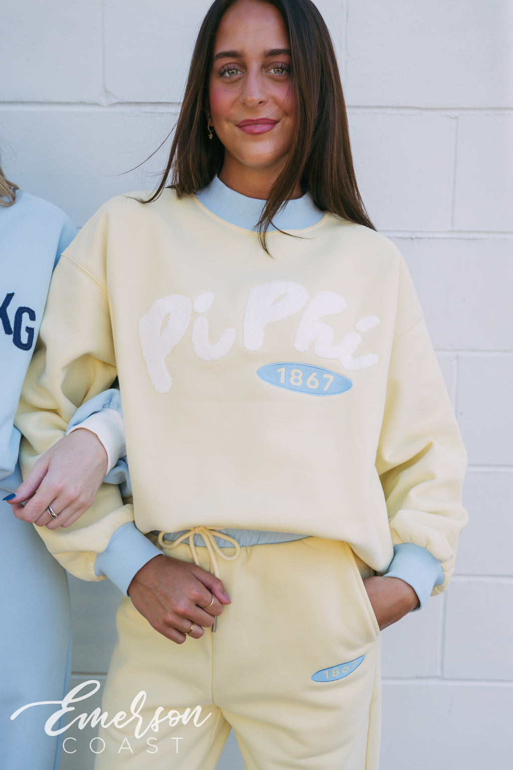 Pi Beta Phi Light Yellow Chenille Mockneck and Pants Set