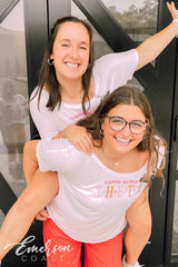 Kappa Alpha Theta Pink and Orange Recruitment Slouchy Tee