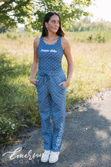 Kappa Delta Embroidered Polka Dot Tank & Pants Set