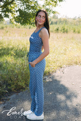 Kappa Delta Embroidered Polka Dot Tank & Pants Set