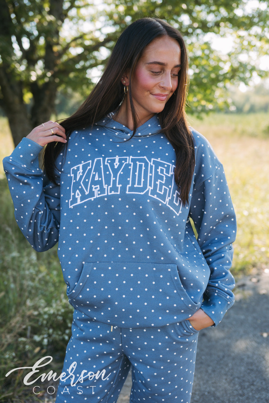 Kaydee Polka Dot Hoodie & Pants Set