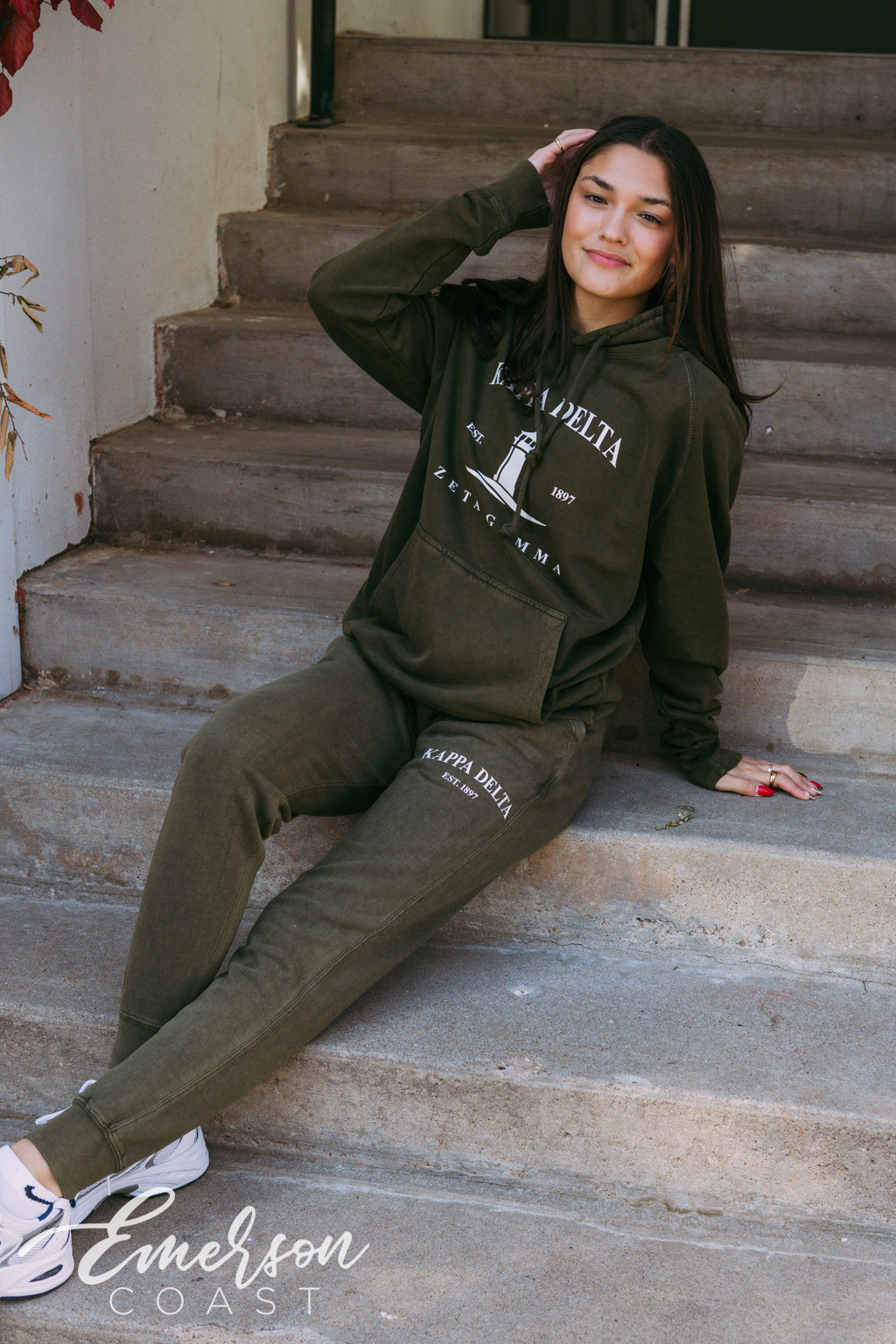 Kappa Delta Coastal Forest Green Hoodie and Jogger Set