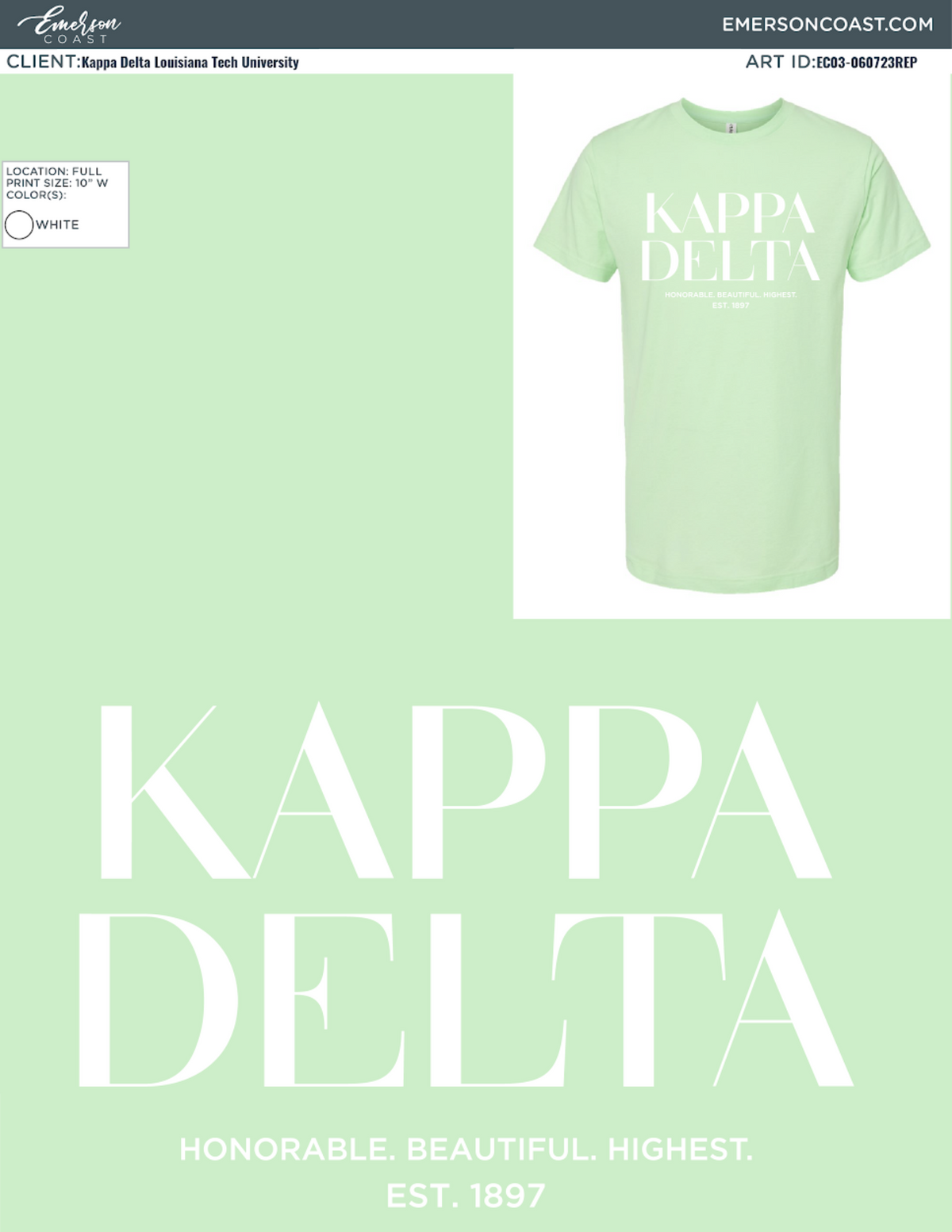 Kappa Delta Spring Green Recruitment Tee