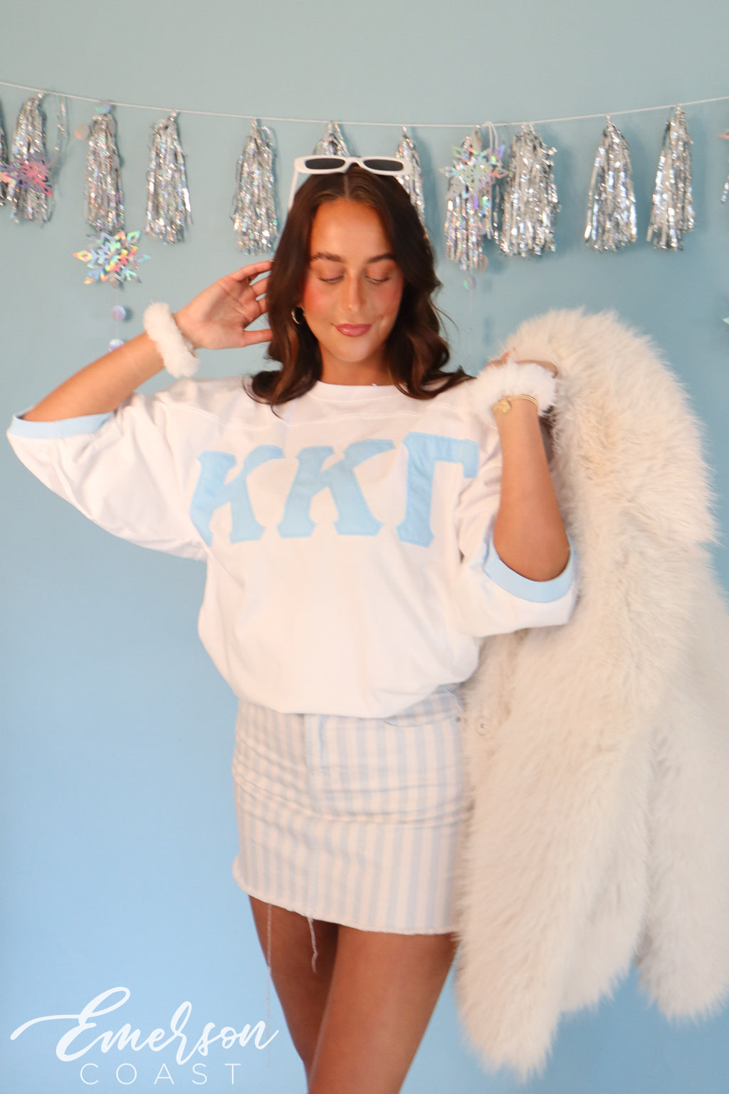 Kappa Kappa Gamma Light Blue Greek Letter Jersey