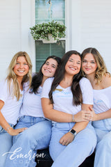 Kappa Kappa Gamma Blue Script Slouchy Recruitment Tee