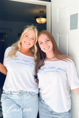 Kappa Kappa Gamma Blue Script Slouchy Recruitment Tee