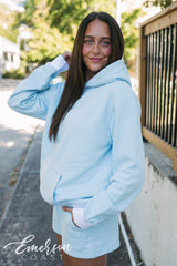 Kappa Light Blue Minimalist Embroidered Hoodie Set