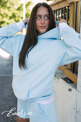 Kappa Light Blue Minimalist Embroidered Hoodie Set