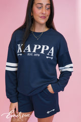 Kappa French Terry Stripe Crewneck and Short Set