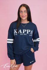 Kappa French Terry Stripe Crewneck and Short Set
