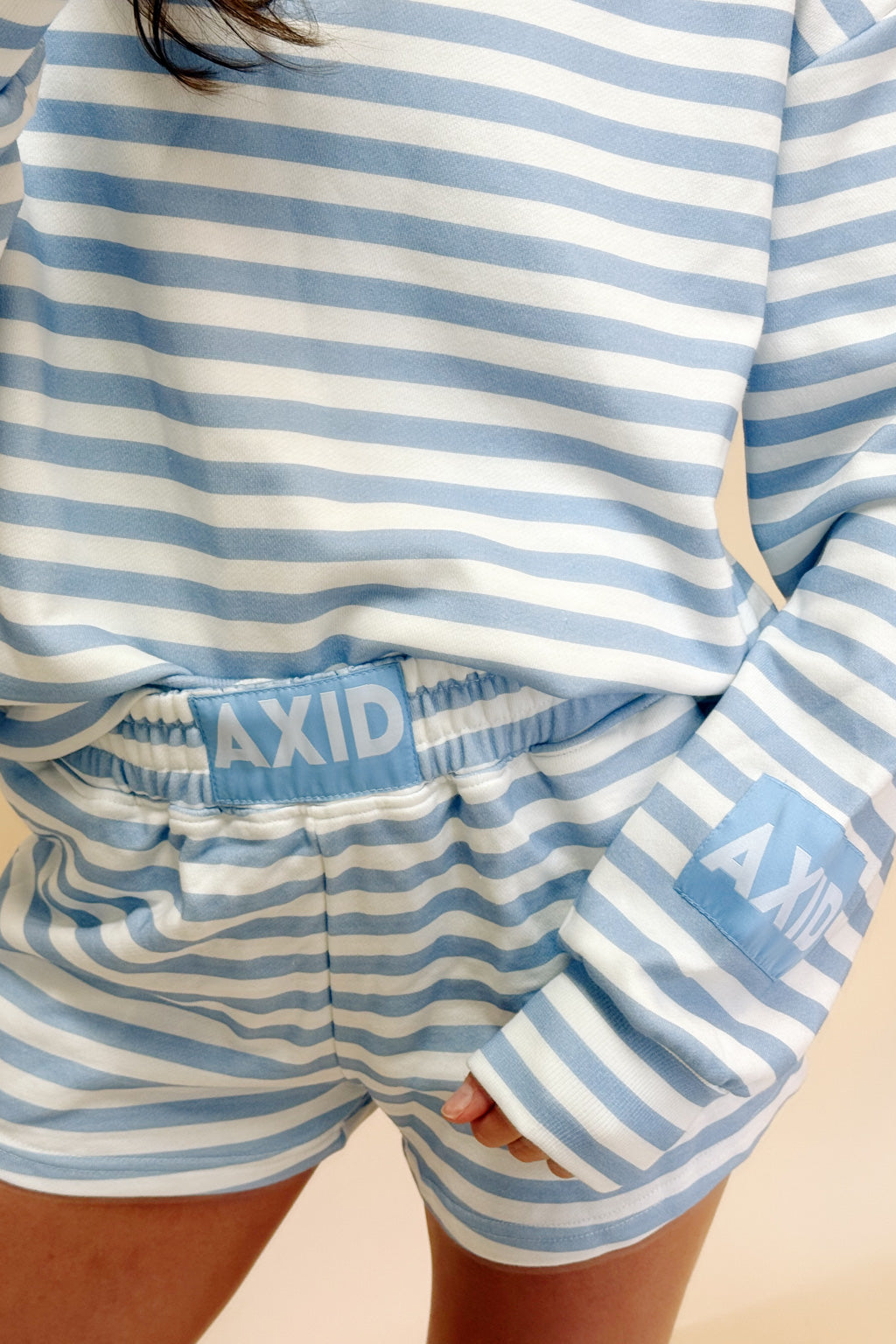 Alpha Xi Delta Light Blue Striped Patch Set